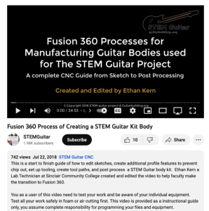 Screenshot for Fusion 360 Process of Creating a STEM Guitar Kit Body