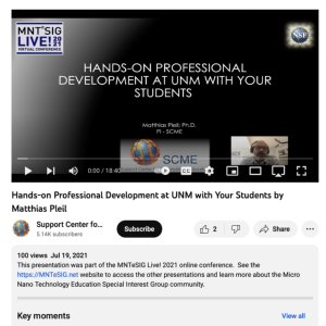 Screenshot for Hands-on Professional Development at UNM with Your Students