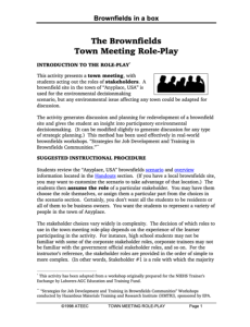 Screenshot for Brownfields Town Meeting Role Play