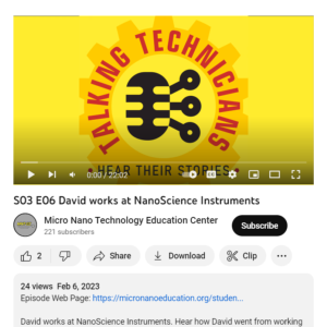 Screenshot for Talking Technicians: David Works at NanoScience Instruments (Episode 6)