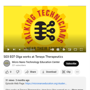 Screenshot for Talking Technicians: Olga Works at Tenaya Therapeutics (Episode 7)