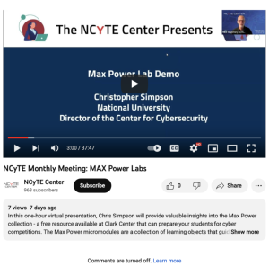 Screenshot for Cybersecurity Apprenticeship Panel