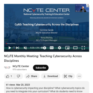 Screenshot for Teaching Cybersecurity Across Disciplines