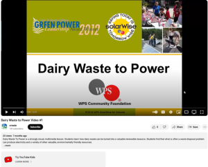 Screenshot for Dairy Waste to Power Video (1 of 5): Introduction
