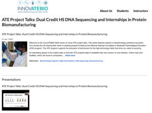 Screenshot for Dual Credit HS DNA Sequencing and Internships in Protein Biomanufacturing