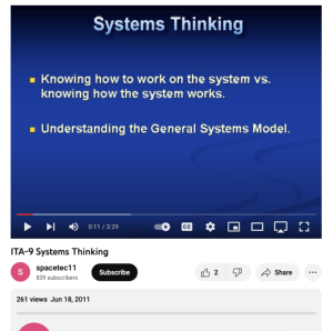 Screenshot for ITA-9 Systems Thinking