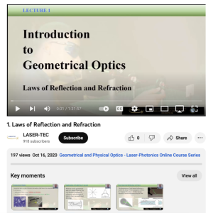 Screenshot for Lecture 1: Laws of Reflection and Refraction