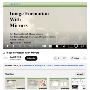 Screenshot for Lecture 2: Image Formation with Mirrors