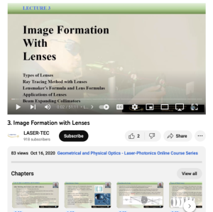 Screenshot for Lecture 3: Image Formation with Lenses