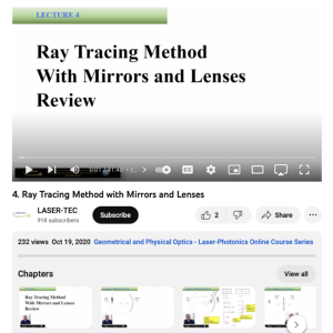 Screenshot for Lecture 4 - Ray Tracking Method with Mirrors and Lenses