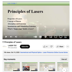 Screenshot for Lecture 7 - Principles of Lasers