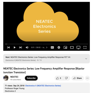 Screenshot for Low Frequency Amplifier Response (Bipolar Junction Transistor)