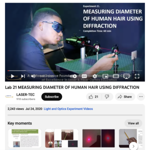 Screenshot for Measuring Diameter of Human Hair Using Diffraction (Lab 21 of 23)