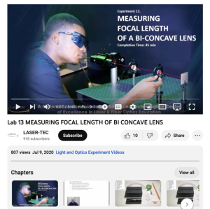 Screenshot for Measuring Focal Length of Bi-Concave Lens (Lab 13 of 23)