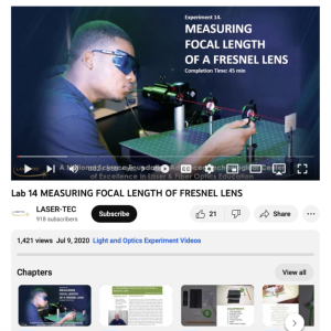 Screenshot for Measuring Focal Length of Fresnel Lens (Lab 14 of 23)