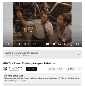 Screenshot for MFG Your Future: Elizabeth; Aerospace Technician