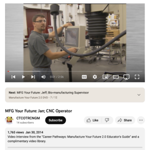 Screenshot for MFG Your Future: Jan; CNC Operator