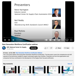 Screenshot for Next Generation Workforce Certification Webinar