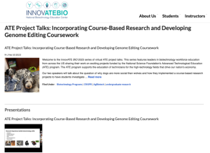 Screenshot for Incorporating Course-Based Research and Developing Genome Editing Coursework