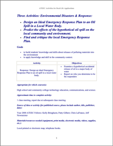 Screenshot for Three Activities: Environmental Disasters & Response