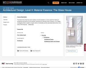 Screenshot for Architectural Design, Level II: Material Essence: The Glass House