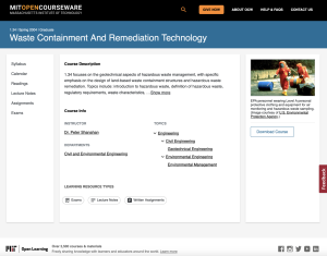 Screenshot for Waste Containment and Remediation Technology