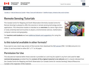 Screenshot for Tutorial: Fundamentals of Remote Sensing