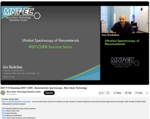 Screenshot for MNT-CURN Seminar Series: Ultrafast Spectroscopy of Nanomaterials