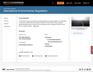 Screenshot for International Environmental Negotiation