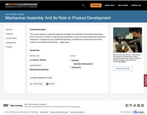 Screenshot for Mechanical Assembly and Its Role in Product Development