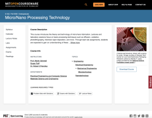 Screenshot for Micro/Nano Processing Technology