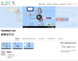 Screenshot for Faraday's Law