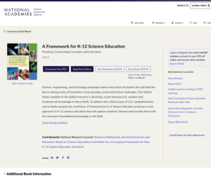 Screenshot for A Framework for K-12 Science Education: Practices, Crosscutting Concepts, and Core Ideas