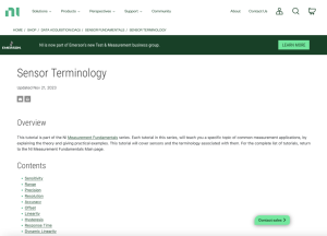 Screenshot for Sensor Terminology