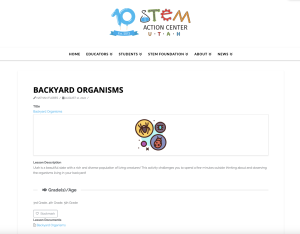 Screenshot for Backyard Organisms Lesson