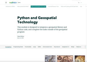 Screenshot for Python and Geospatial Technology (Module 3 of 9)