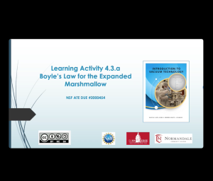 Screenshot for Learning Activity 4.3.A: Boyle's Law for the Expanded Marshmallow