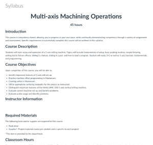 Screenshot for Multi-axis Machining Operations Course