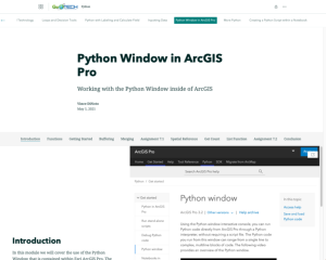 Screenshot for Python Window in ArcGIS Pro (Module 7 of 9)
