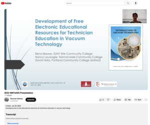 Screenshot for Development of Free Electronic Educational Resources for Technician Education in Vacuum Technology