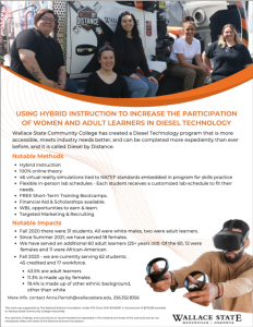 Screenshot for Developing and Implementing Hybrid Instruction to Increase the Access of Women and Adult Learners to Diesel Technology Training: Promotional Materials
