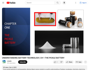 Screenshot for Understanding Battery Technology, Ch 1: The Pickle Battery