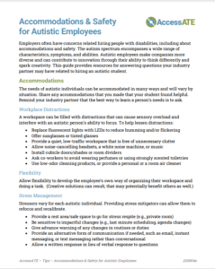 Screenshot for Accommodations and Safety for Autistic Employees