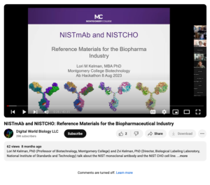 Screenshot for NISTmAb and NISTCHO: Reference Materials for the Biopharmaceutical Industry