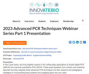 Screenshot for 2023 Advanced PCR Techniques Webinar Series (Part 1 of 2)