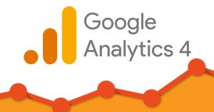 A graphic orange logo for Google Analytics