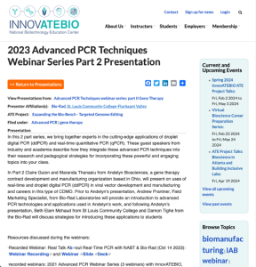 Screenshot for 2023 Advanced PCR Techniques Webinar Series (Part 2 of 2)
