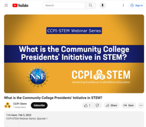 Screenshot for What is the Community College Presidents’ Initiative in STEM