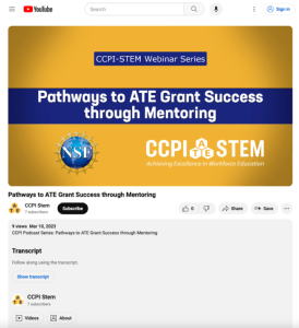 Screenshot for Pathways to ATE Grant Success Through Mentoring