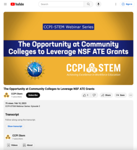 Screenshot for An Opportunity at Community Colleges to Leverage ATE Grants